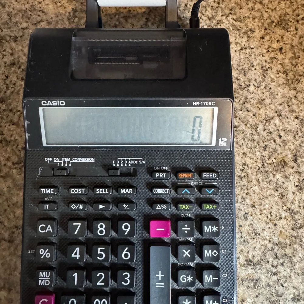Casio HR-170RC Mini Desktop 2-Color 2.0 Line-Per-Second Printing Calculator - Picture 7 of 7